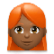 Woman- Medium-Dark Skin Tone- Red Hair emoji on LG